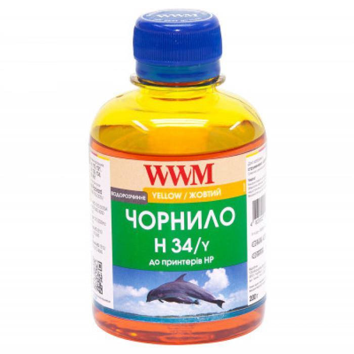 Чернила WWM H34 для картриджей HP, 200г Yellow (H34/Y)